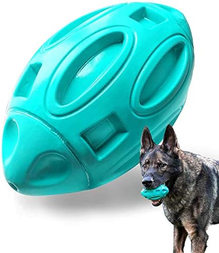 Vikano Squeaky Dog Toys para mastigadores agressivos: bola de mastigação de borracha com squeaker, quase indestrutível e durável brinquedo de estimação para raça média