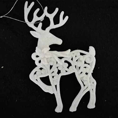 Yycraft 24 Pack Glitter Reindeer Ornament for Christmas Tree Decoration