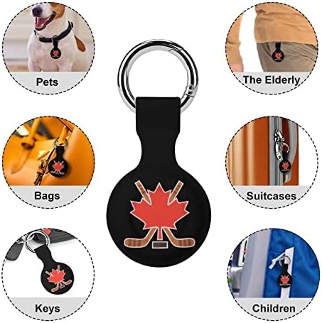 Canada Maple Hockey Caso Protetive Case Compatível para Airtag Anti-Perd Locator Solter para carteira de bagagem de gato cães cães animais de estimação