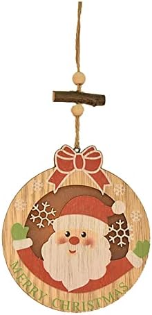 Decoração de pingente de Natal, pingente pingente de madeira oca de madeira pingente de pingente de Natal mini bolas de