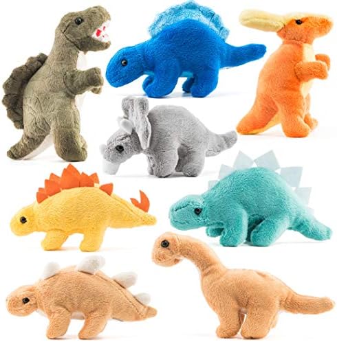 Dinosaurs de pelúcia prextex 8 pacote 5 '' Grande presente para crianças Vestiamento de animais de pelúcia para crianças