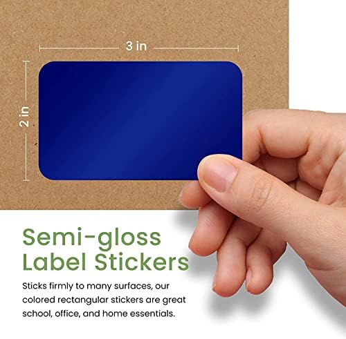 Etiquetas de adesivos verdes reais - adesivos de etiqueta retangular em 10 cores variadas, rótulos de nome para roupas infantis e material escolar, rótulos para caixas de armazenamento, etiquetas de pasta de arquivos, 3x2 polegadas, 40 pacote