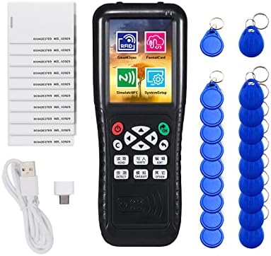 NFC RFID Card Copier Reader Writer, NFC Smart Card Reader Writer Copier RFID, versão em inglês ICOPY X100 NFC ID IC Reader Writer+10pcs 125kHz Cards+10pcs Id 125kHz keyfobs+10pcs 13.56mz ic Tecla