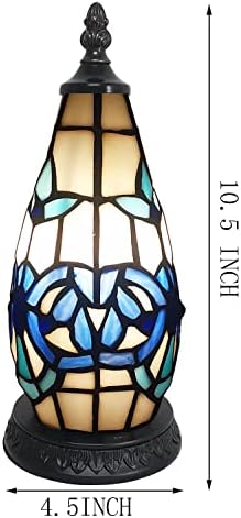 Zjart Tiffany Table Lamp Lighthouse LIGHTOLED VIDRO DE VIDRO DE VIDRO NOTIDO DA NOITE DO Bedisde Mini Tower Antique Accent