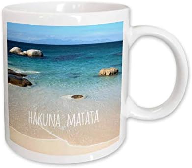 3drose Hakuna Matata - Africana sua suaíli por não se preocupe - na bela praia -. - Canecas