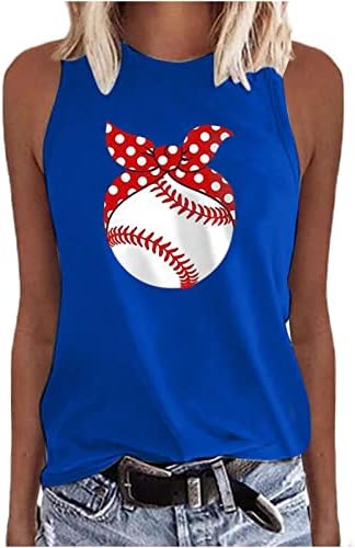 Tanque de beisebol feminino Tops de verão camisas sem mangas de verão Tops