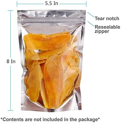 Stand Up Bolet Sags for Food - 100 pacote de bolsa de armazenamento de alimentos Resuscitora, 14 x 20 cm, frente transparente