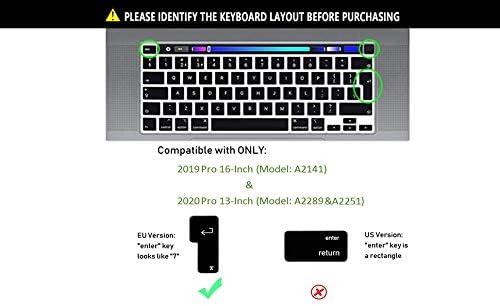 MMDW Língua espanhola Capas de teclado de silicone para MacBook Pro 16 A2141 2019/2022 PRO 13 M2, para MacBook Pro 13 com