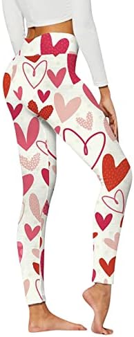 Leggings do Dia dos Namorados Leggings Mulheres Altas Altas Pernelas Cute Love Heart Impresso Skinny Yoga Pants for Pilates Gym