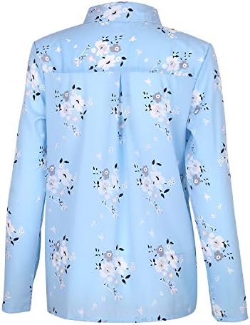 ANDONGNYWELL Women Floral Print Tops de pescoço Camiseta curta Camiseta Bloups Tunics camisa de túnicas