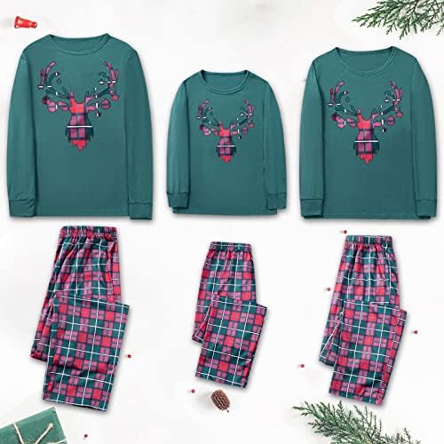 Diyago Family pijamas Holiday, Christmas Matching Manga Longa Camiseta e Calça Lounge Holiday Nightgown PJ Nightwear