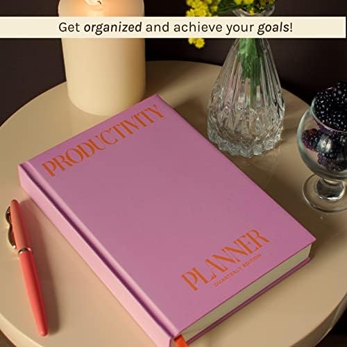Planejador de produtividade de 90 dias | Notebook de diário | Organizadores diários mensais, semanais | Lista de tarefas e gerenciamento de tempo | Rastreador de hábitos | Configuração de metas | Sem data | Citações motivacionais