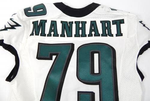 2015 Philadelphia Eagles Cole Manhart #79 Game usou White Jersey 44 DP29211 - Jerseys de Jerseys usados ​​na NFL não assinada