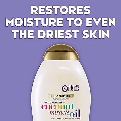 OGX Extra Cremy + Coconut Miracle Oil Ultra umidade Lavagem do corpo, 58,5 fl oz, pacote de 3