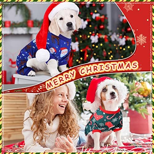 6 peças Pijama de pijamas de Natal de pijamas de natal Santa Snowman Snowman Árvore de Natal Pijama Pijama de férias Dog para cachorrinho estilo de natal para cachorrinho gato de cachorro Cat Decoração de Natal
