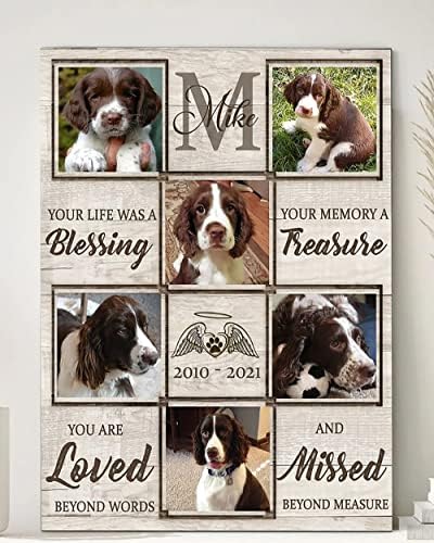 Canvas Memorial de cães de foto personalizada, presente para tela de impressão para animais de estimação, Presentes personalizados para perda de animais, pôster de presente de luto para animais de estimação, tela de simpatia para animais de estimação