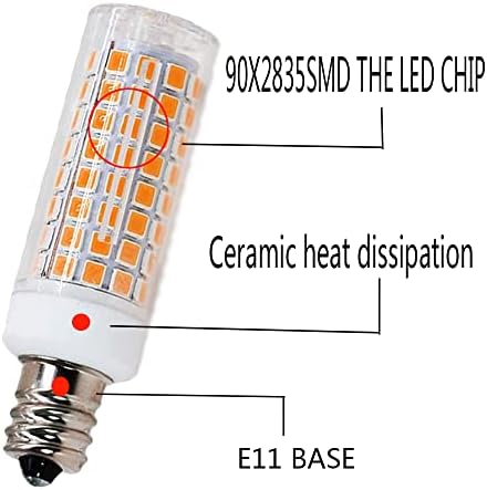 FKNZUA E11 LED Bulbo 8W Substituindo 75W-100W Bulbo de halogênio, 3000k branco quente, diminuição 110V-130V, iluminação