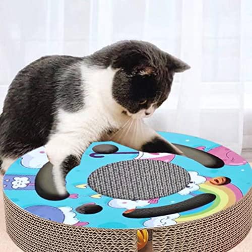 Balacoo Catnip Toy Toy Catnip Toy Paper Corrugado Cat Toy Round Cat Scratcher Pata de gato Grind The