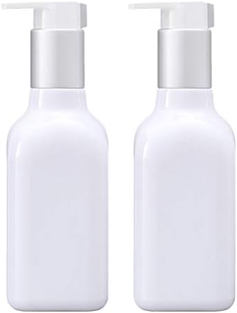 Garrafas de dispensador de bomba doitool, 2pcs 200 ml de loção quadrangular garrafa portátil garrafa de armazenamento vazia com bomba de boca longa