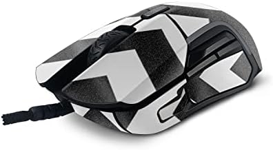 Mightyskins Glitter Glitter Compatível com SteelSeries rival 5 Mouse de jogos - Chevron preto | Acabamento de brilho protetor e durável de alto brilho | Fácil de aplicar e mudar estilos | Feito nos Estados Unidos