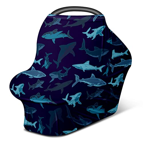 Capas de assento de carro para bebês Padrão azul de tubarão marinho Padrão de color