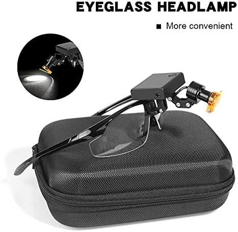 Alldefender 5W farol integrado portátil e óculos normais faróis ajustáveis ​​com filtro óptico DY-013F