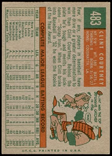 1959 TOPPS 483 Clint Courtney Washington Senators Dean's Cards 5 - Ex Senators