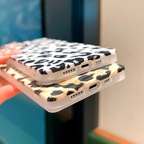 Banailoa Compatível com o iPhone 13 Case Square, Luxury Leopard Cheetah Caso fofo para mulheres Proteção suave Tampa feminina feminina