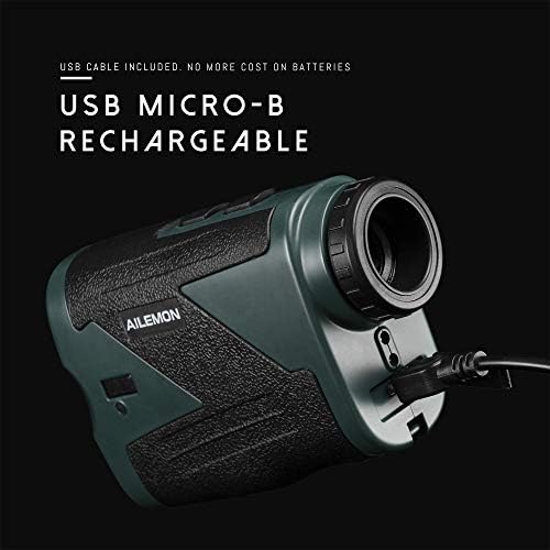 Ailemon Laser recarregável Golf/Hunting Range Finder 1000/1200 jardas 6x ampliação USB Rangefinder Rangefinder