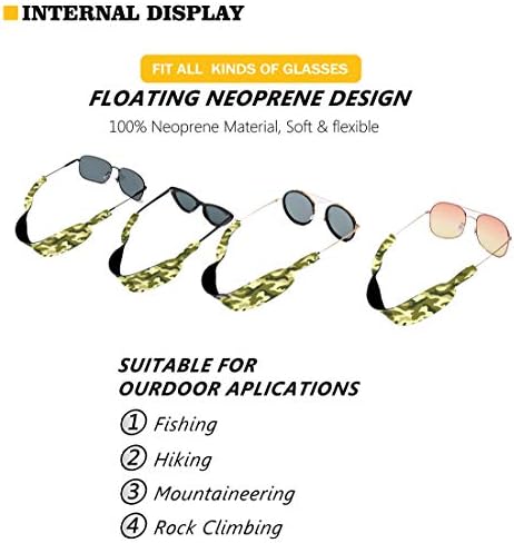 Instantarts Unissex Sunglass Glass Strap Eyewear Retentor, Neoprene Flutuante Vicola Universal Cordeira Cordão Cordeiro