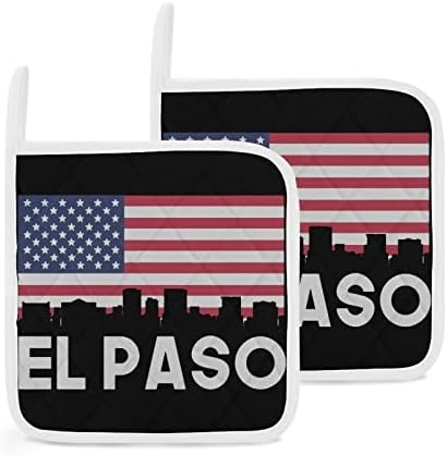 El Paso TX American Flag Square Pot Diters