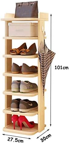 KMMK 7 Tier Sapatos de madeira Slippers de armazenamento Organizador Espaço de canto de economia de design de sapatos para