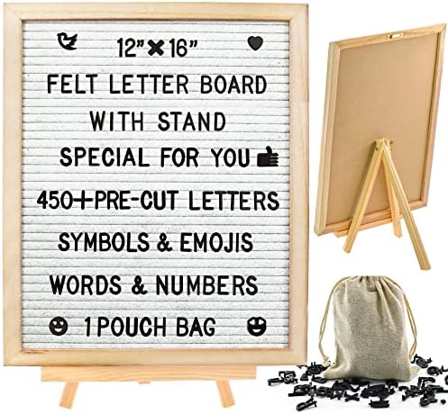 Enkrio Felt Letter Board com cartas e números 12x16in Placas de mensagens mutáveis ​​com stand placa de anúncio placa de