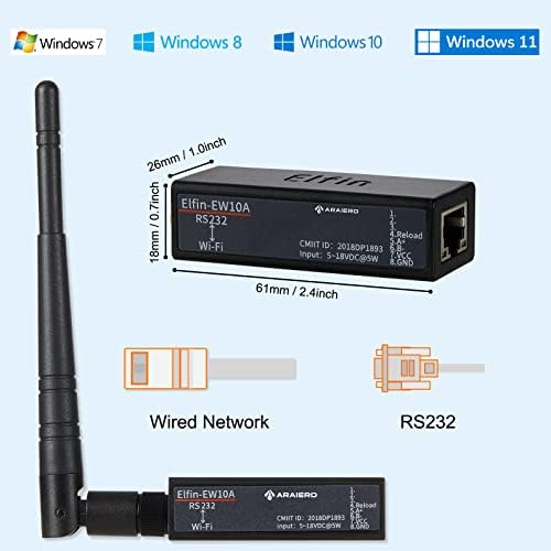 ARAIERD pequeno rs232 para wi -fi serrial serrial wi -fi para conversor RS232 802.11b/g/n módulo de rede sem fio Suporte