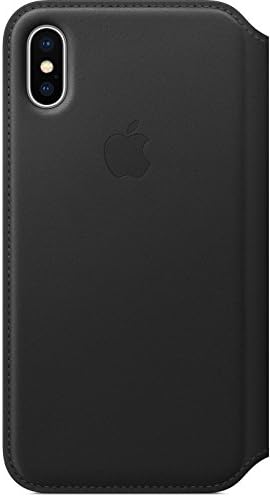 Apple iphone x fólio de couro - preto