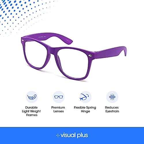 Visual Plus - Blue Light Blocking Glasses for Kids - Meninos e meninas - Bloqueadores de luz anti -azul quadrada -