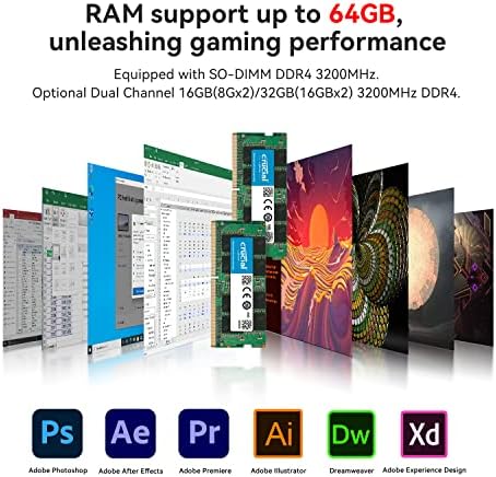Beelink Mini PC, AMD Ryzen 7 5800H 8 Núcleo 16 fios de até 4,4 GHz, gráficos AMD Radeon, Gaming Mini Computer 16G DDR4 3200MHz+500G M.2 NVME SSD, WIFI6+BT5.2, USB3.2, 4K@60HZ três Mostrar