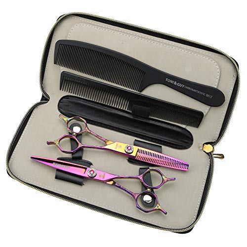 Fomalhhaut Purple Powder Drill Scissors Scissors Scissors 440c Ferramentas de cabeleireiro de cabeleireiro de aço