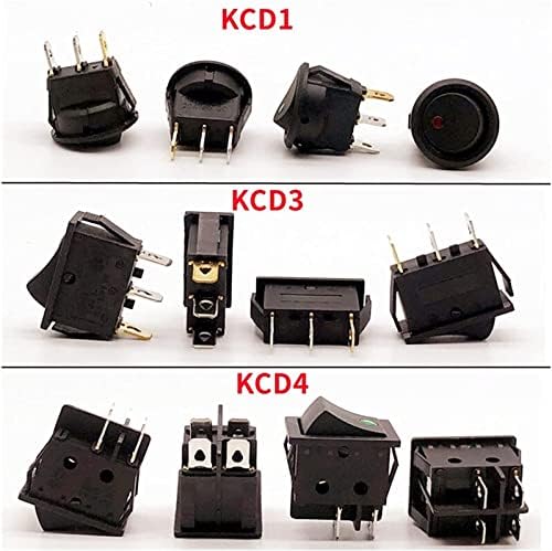 Micro Switches Rocker Switch 4 PCs, 3/4 pinos, Mini Rocker Switch Button, On-off, 6/10/16/30A 250V Pés de cobre/Contatos