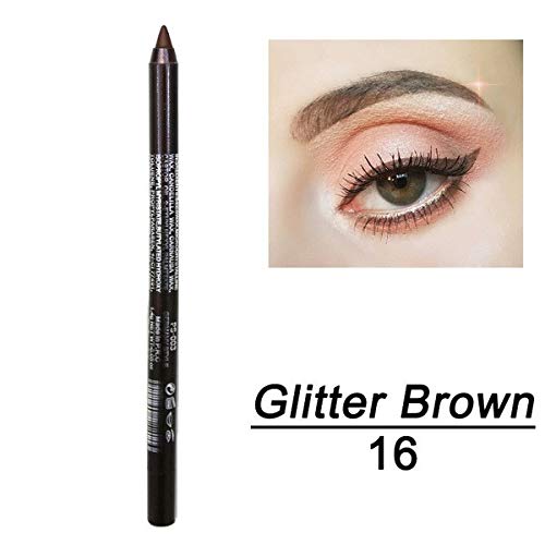 Xiahium 1 PC Gel Eyeliner lápis Shimmer fosco forte pigmentado por longa duração à prova d'água à prova de sumdge colorido colorido olho de gato caneta de maquiagem