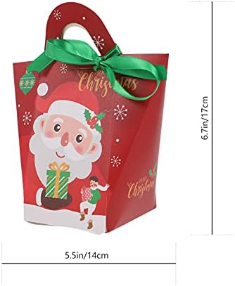 Recipientes de alimentos hemoton 20pcs Caixas de presente de Natal 3d caixas de biscoito de Natal Hand Carry Christmas