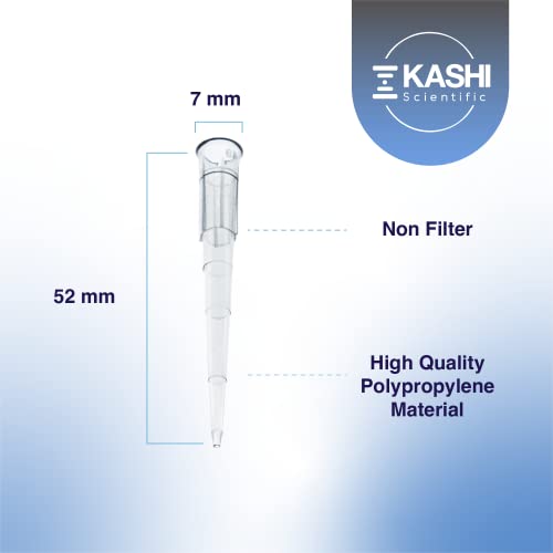 Dicas de pipeta 200ul non filtro - Kashi Scientific Universal Lab Pipette Dips - Dicas estéreis de pipeta 200 ul - Dicas para pipeta