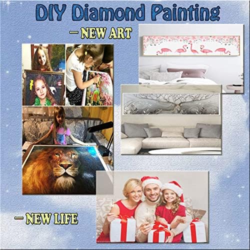 Kits de pintura de diamante para adultos, Blue Ocean Diamond Art Kids Kids Beginner Diy 5D Paint by Numbers, Diamante de diamante de diamante de Diamond Gems de Crystal Gems, que decoram imagens para decoração de parede em casa, 24x48in