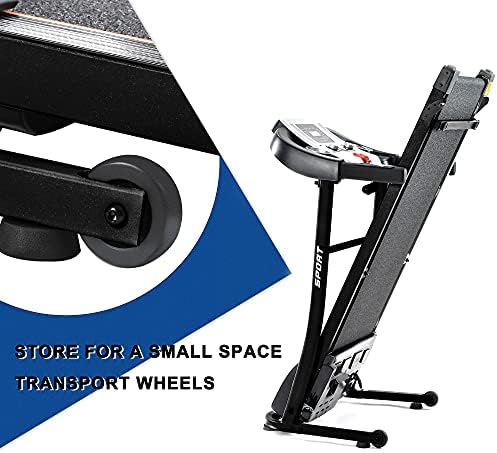 Treadmill de bicicleta elétrica Treadmills dobráveis ​​para executar fitness motorizado em execução Treadmill Incline Workout para corrida e caminhada Exercício de jogging