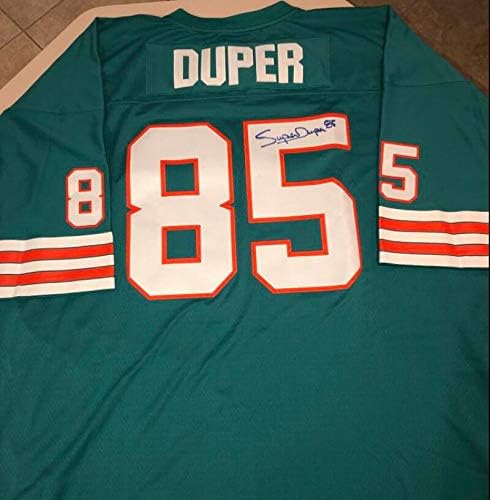 Mark Super Duper assinou a NFL Teal 64 5xl assinada thwlbacks de camisa teal w/coa