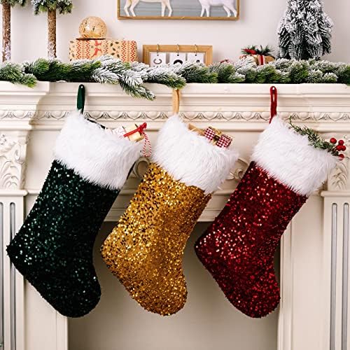 Meias de Natal Saco de meias de Natal e meias suspensas de Natal para decoração de festa e desenho animado de Natal Window Window Garland Decorações de Natal