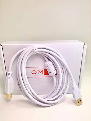 Omnihil branco 8 pés de comprimento de alta velocidade USB 2.0 compatível com HP Envy Pro 6458