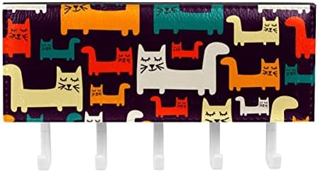 Organizador de rack de animais de gato com 5 ganchos na parede banheiro da cozinha prateleira prateleira multifuncional prateleira
