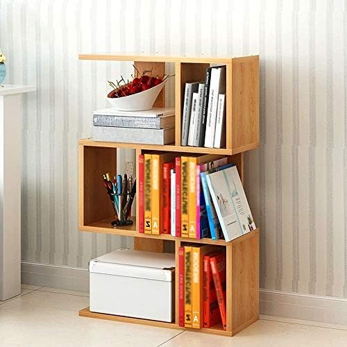 ZZF Bookshelf Magazine racks modernos e simples de 3 camadas de estante de camadas | Prateleiras de madeira de piso | Stand