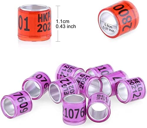 100pcs anel de pombo/pomba anéis multicolor alumínio anéis de perna de pombo dos anéis de perna pomba Identificar bandas de plástico
